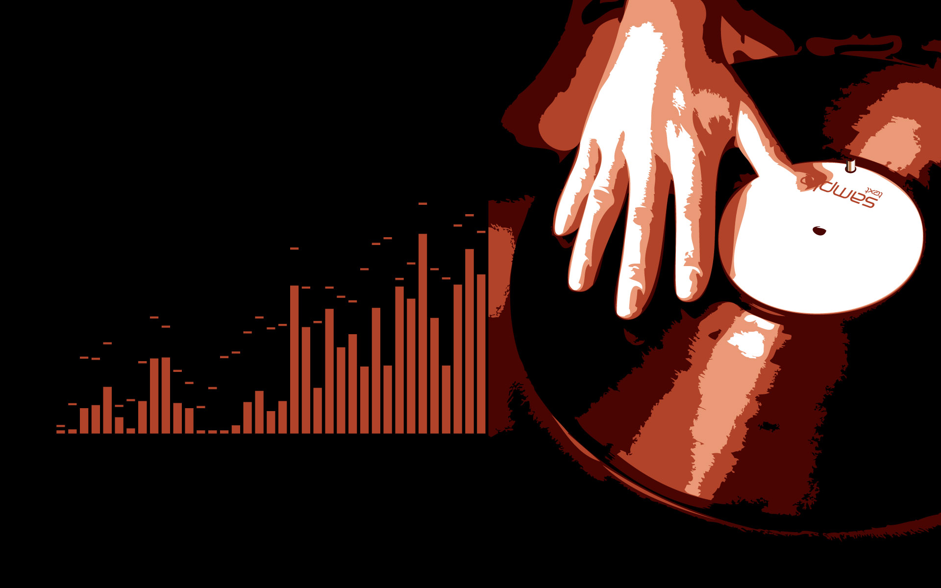 Scratch and Equalizer Wallpaper